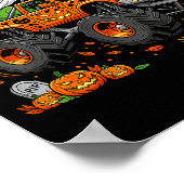 Dinosaur T-rex Riding Monster Truck Halloween Men  Poster (Ecke)