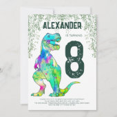 Dinosaur T-Rex Roar Geburtstagsparty Einladung (Vorderseite)
