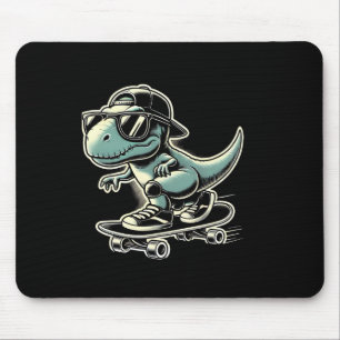 Dinosaur T Rex Skateboard fahren Lustige Retro Ska Mousepad