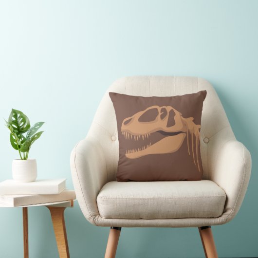 Dinosaur T-rex Skeleton Fossil Brown Kids Room Kissen (Stuhl )