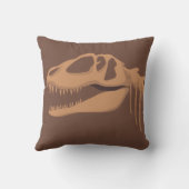 Dinosaur T-rex Skeleton Fossil Brown Kids Room Kissen (Rückseite)