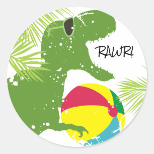 Dinosaur t-rex Sommer Spaß Beach-Ball Aufkleber