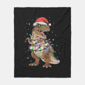 Dinosaur T-rex Tree Christmas Sweater Xmas Dino Fleecedecke (Vorderseite)