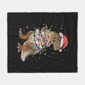 Dinosaur T-rex Tree Christmas Sweater Xmas Dino Fleecedecke (Vorderseite (Horizontal))