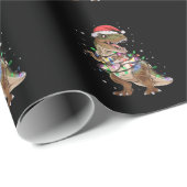 Dinosaur T-rex Tree Christmas Sweater Xmas Dino Geschenkpapier (Rolleneckpunkt)