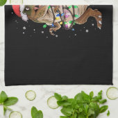 Dinosaur T-rex Tree Christmas Sweater Xmas Dino Geschirrtuch (Gefaltet)