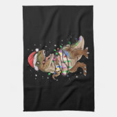 Dinosaur T-rex Tree Christmas Sweater Xmas Dino Geschirrtuch (Vertikal)