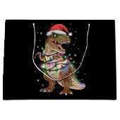 Dinosaur T-rex Tree Christmas Sweater Xmas Dino Große Geschenktüte (Vorderseite)