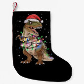 Dinosaur T-rex Tree Christmas Sweater Xmas Dino Kleiner Weihnachtsstrumpf (Vorderseite)