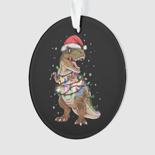 Dinosaur T-rex Tree Christmas Sweater Xmas Dino Ornament (Vorderseite)
