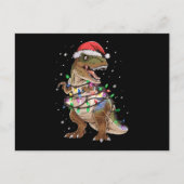 Dinosaur T-rex Tree Christmas Sweater Xmas Dino Postkarte (Vorderseite)