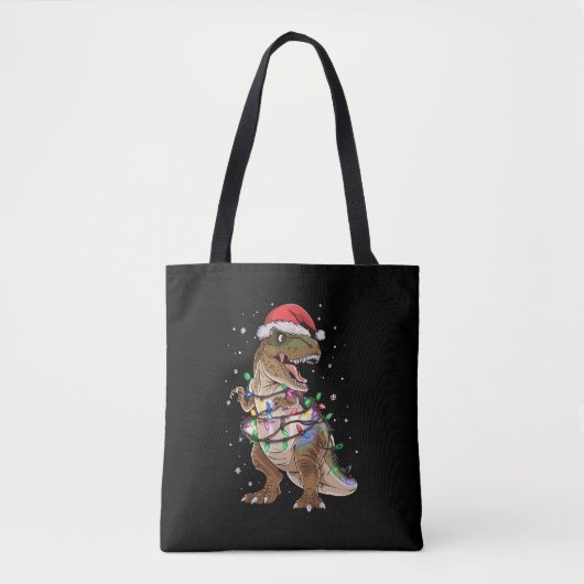 Dinosaur T-rex Tree Christmas Sweater Xmas Dino Tasche (Vorderseite)