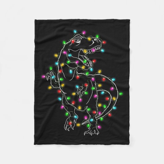 Dinosaur T-rex Tree Christmas Sweater Xmas Pet Din Fleecedecke (Vorderseite)