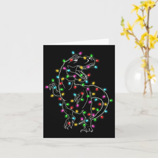 Dinosaur T-rex Tree Christmas Sweater Xmas Pet Din Karte (Gelbe Blume)