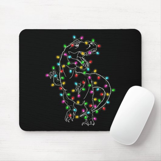 Dinosaur T-rex Tree Christmas Sweater Xmas Pet Din Mousepad (Mit Mouse)