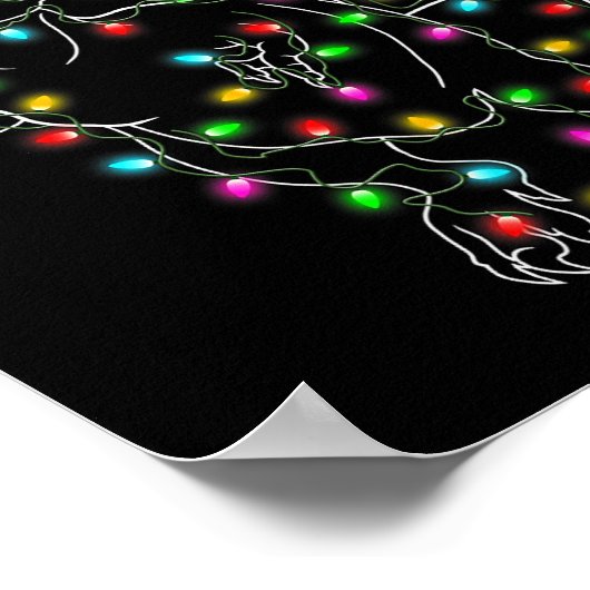 Dinosaur T-rex Tree Christmas Sweater Xmas Pet Din Poster (Ecke)