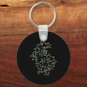 Dinosaur T-rex Tree Christmas Sweater Xmas Pet Din Schlüsselanhänger (Vorderseite)