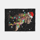 Dinosaur T-rex Tree Christmas Xmas Pet Dino Trex Fleecedecke (Vorderseite (Horizontal))