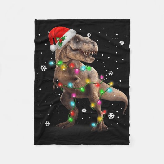 Dinosaur T-rex Tree Christmas Xmas Pet Dino Trex Fleecedecke (Vorderseite)