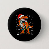 Dinosaur T Rex Tree Weihnachten Weihnachten Weihna Button (Vorderseite)