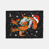 Dinosaur T Rex Tree Weihnachten Weihnachten Weihna Fleecedecke (Vorderseite (Horizontal))