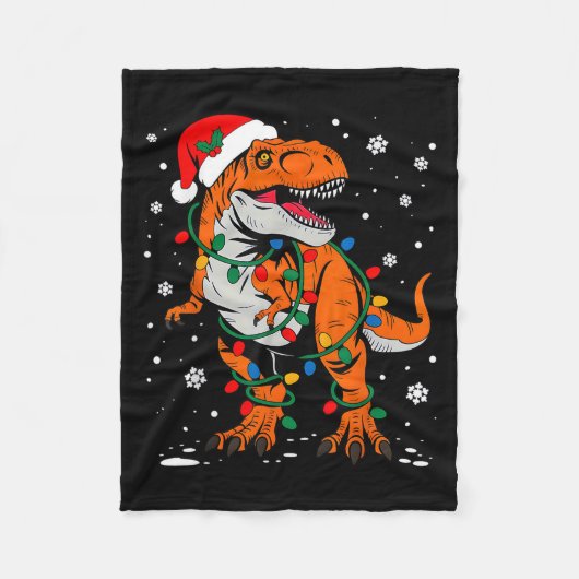 Dinosaur T Rex Tree Weihnachten Weihnachten Weihna Fleecedecke (Vorderseite)