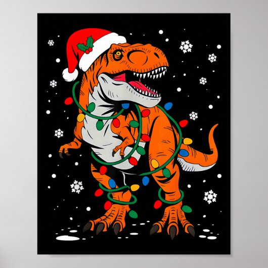 Dinosaur T Rex Tree Weihnachten Weihnachten Weihna Poster (Vorne)