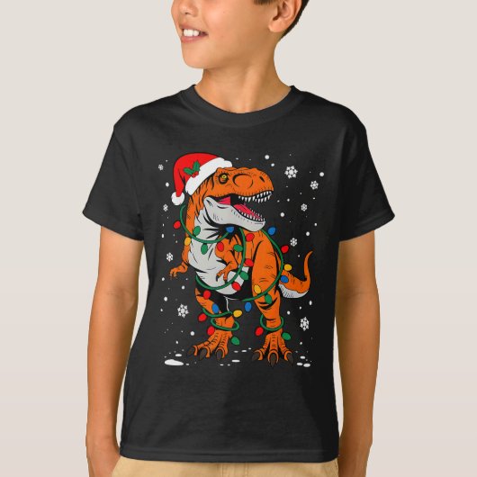 Dinosaur T Rex Tree Weihnachten Weihnachten Weihna T-Shirt (Vorderseite)