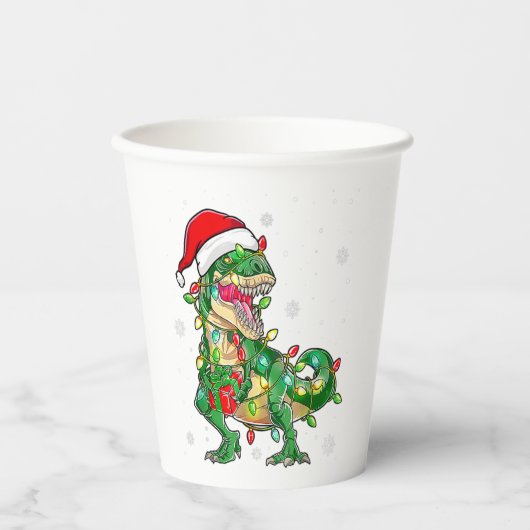 Dinosaur T Rex Trex Weihnachtsweih Weihnachtsweih  Pappbecher (Vorderseite)