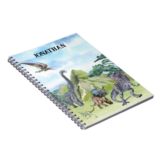 Dinosaur T-Rex Tyrannosaurus Aquarell Raptor Notizblock (Rechte Seite)