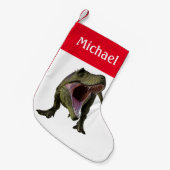 Dinosaur T-Rex Tyrannosaurus Personalisiert Kleiner Weihnachtsstrumpf (Vorderansicht (hängend))