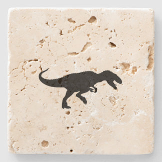 Dinosaur T-Rex Tyrannosaurus Rex Schwarze Silhouet Steinuntersetzer