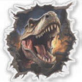Dinosaur T-Rex Wall Breakout Die Cut Decal Aufkleber (Vorderseite)