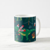 Dinosaur T-Rex: Weihnachten Neues Jahr. Kaffeetasse (VorderseiteRechts)