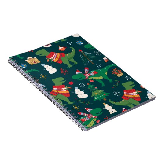 Dinosaur T-Rex: Weihnachten Neues Jahr. Notizblock (Rechte Seite)