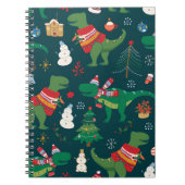 Dinosaur T-Rex: Weihnachten Neues Jahr. Notizblock (Vorderseite)