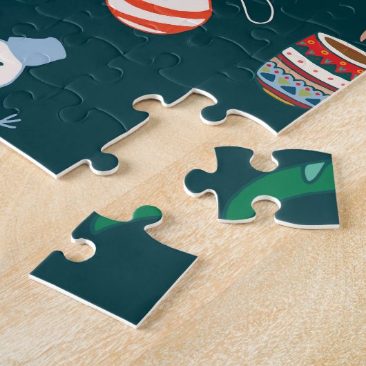 Dinosaur T-Rex: Weihnachten Neues Jahr. Puzzle (Seite)