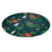 Dinosaur T-Rex: Weihnachten Neues Jahr. Schneidebrett (Ecke)