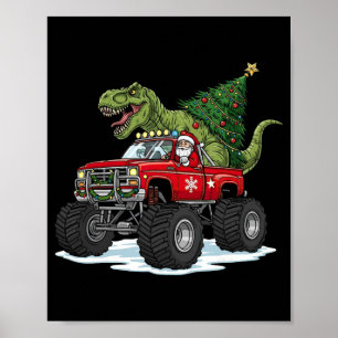 Dinosaur T Rex Weihnachten Santa Jungen Männer Mäd Poster