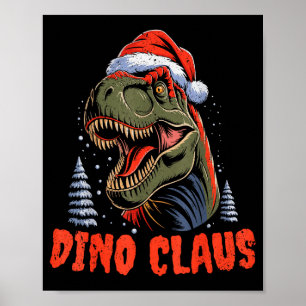 Dinosaur T-Rex Weihnachtsbaum Dino Claus Pyjama X Poster