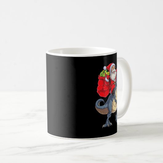 Dinosaur T Rex Weihnachtsjungs Männer Mädchen Weih Kaffeetasse (VorderseiteRechts)