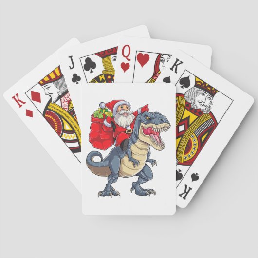 Dinosaur T rex Weihnachtsjungs Männer Mädchen Weih Spielkarten (Rückseite)