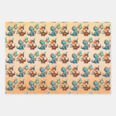 Dinosaur T-rex zum Thema Personalisierter Geburtst Geschenkpapier Set (Vorderseite 3)