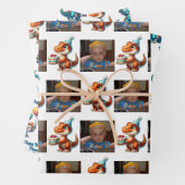 Dinosaur T-rex zum Thema Personalisierter Geburtst Geschenkpapier Set (Beispiel)