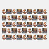 Dinosaur T-rex zum Thema Personalisierter Geburtst Geschenkpapier Set (Vorderseite)