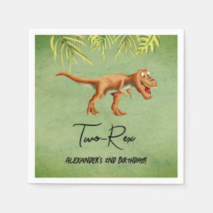 Dinosaur T Rex zweite Geburtstagsfeier Serviette