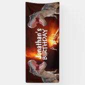 Dinosaur T Rexs Boy White Banner (Vertikal)