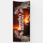 Dinosaur T Rexs Girl White Banner (Vertikal)