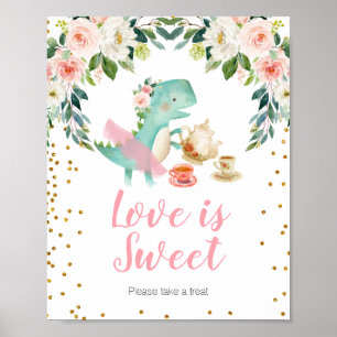 Dinosaur Tea Party Baby Dusche Liebe ist Sweet Poster