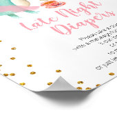 Dinosaur Tea Party Babydusche Spät nächtliche Wind Poster (Ecke)